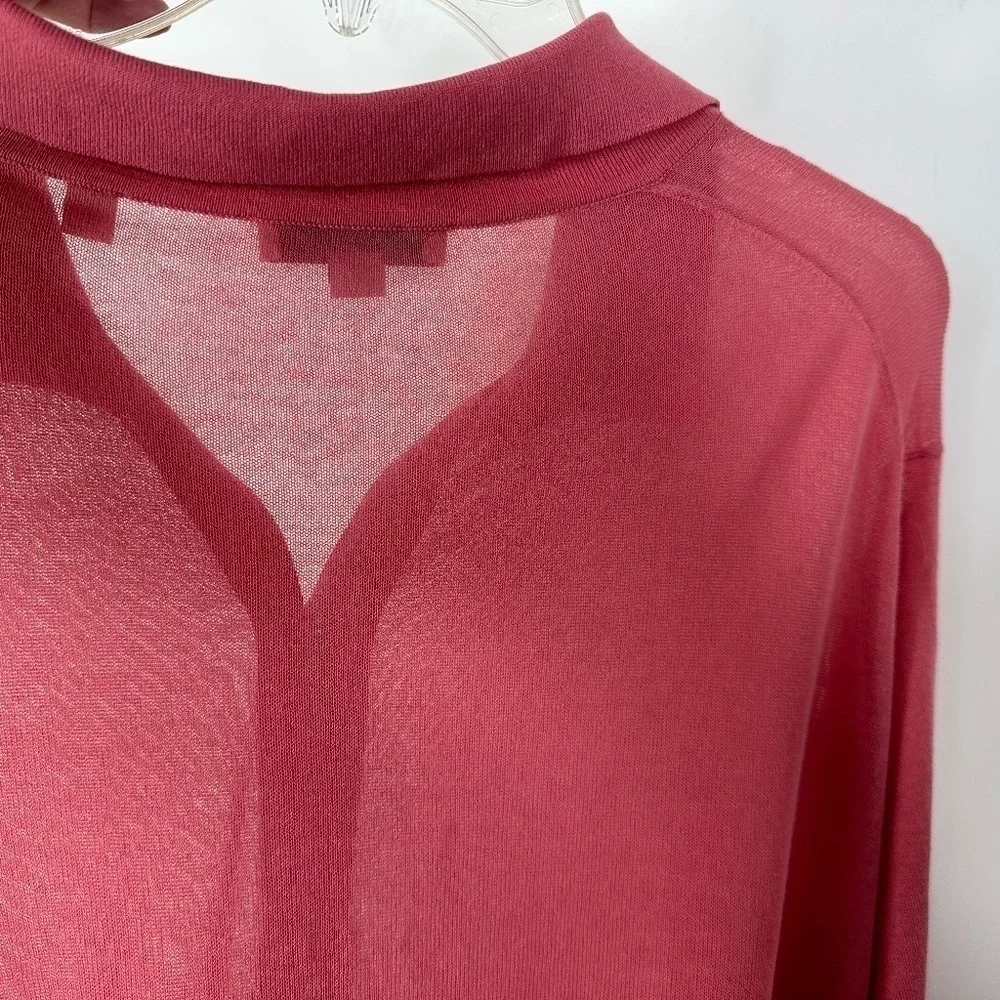 Vince. Pink Long Sleeve Thin Knit 100% Cotton Cardigan Women's Size 2X